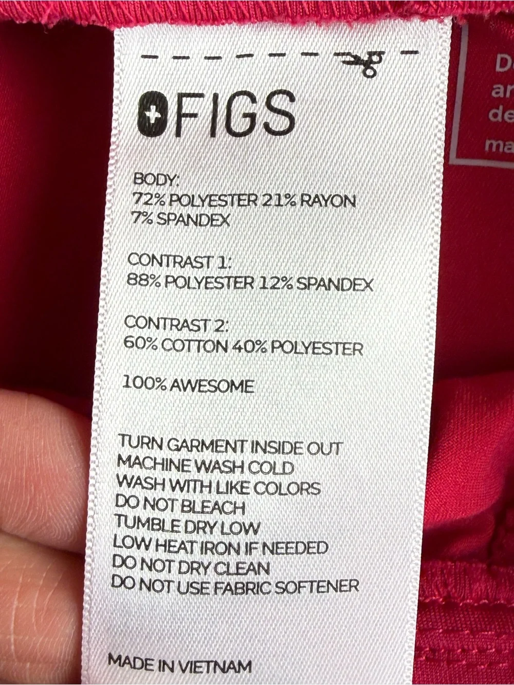 FIGS High Waisted Zamora Jogger Scrub Pants Hot Pink XS